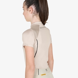 Polo niña EQUESTRO cremallera frontal beige/negro - Imagen 2